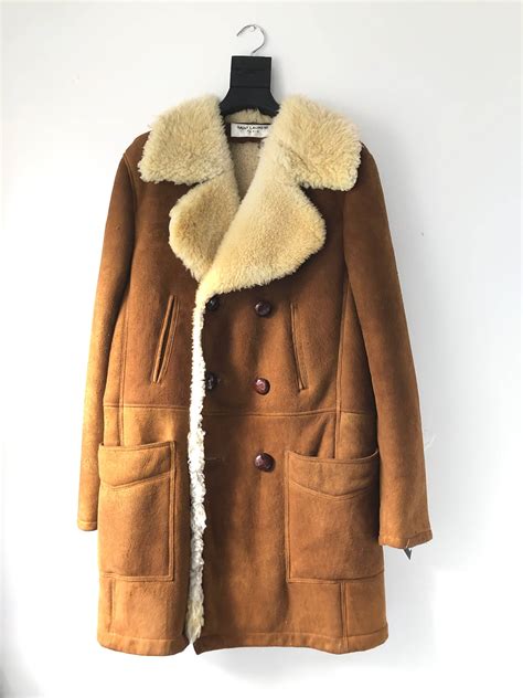 yves saint laurent shearling coat jacket|Coat in shearling .